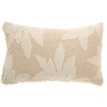 Luxury Coco Palms Pillow, 30x50, Applique and Embroidered Design with Jute Blend Edging