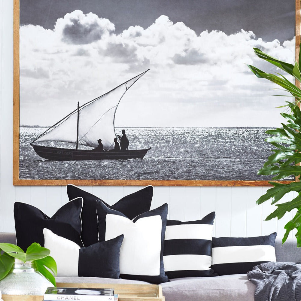 Linen Stripe Black