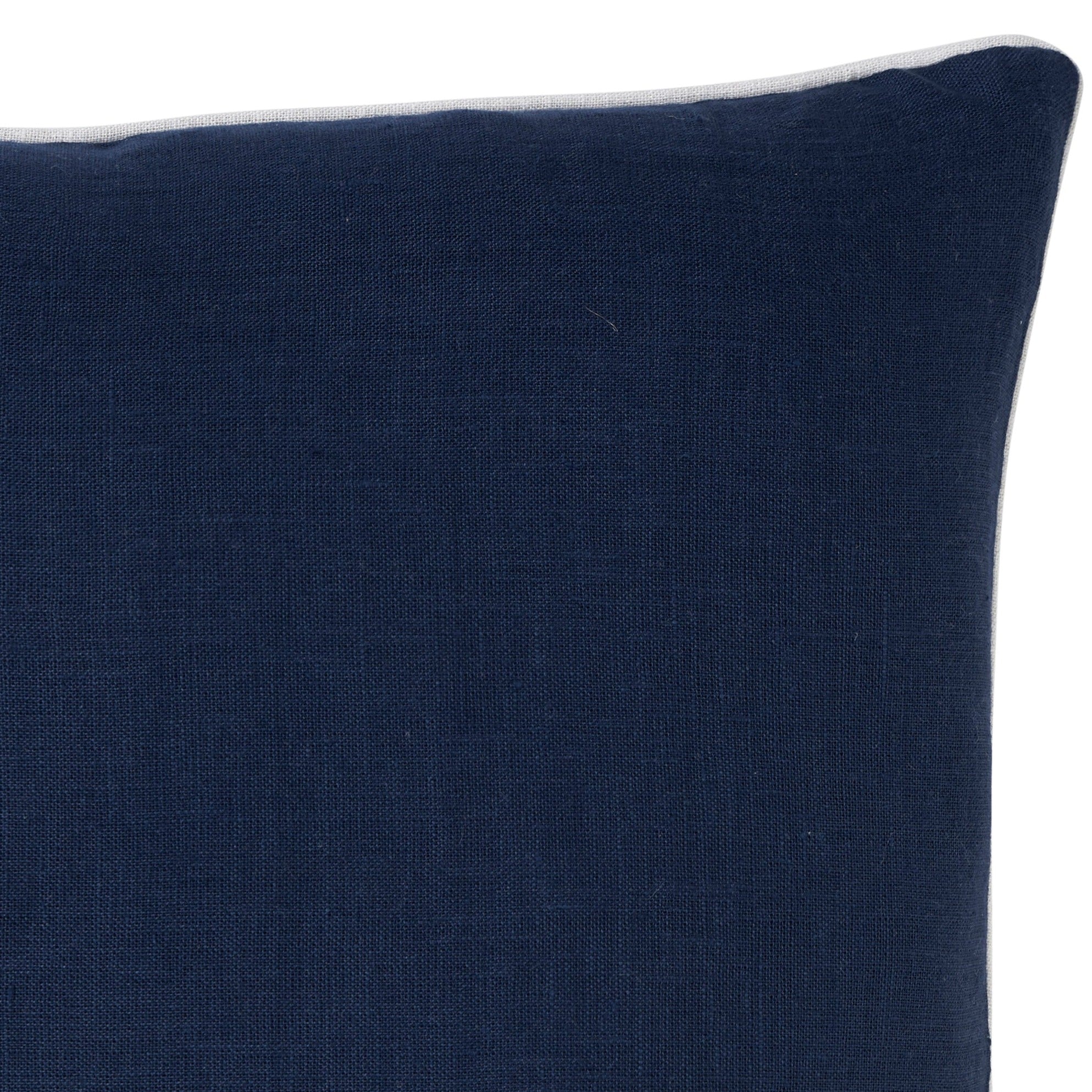 Linen Navy Piping