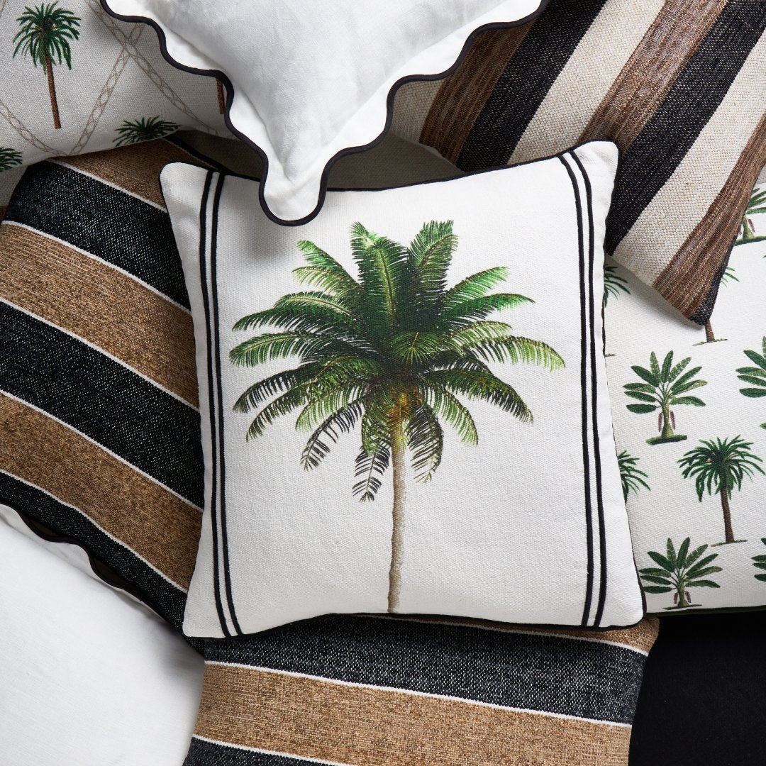 palm cushions striped cushions