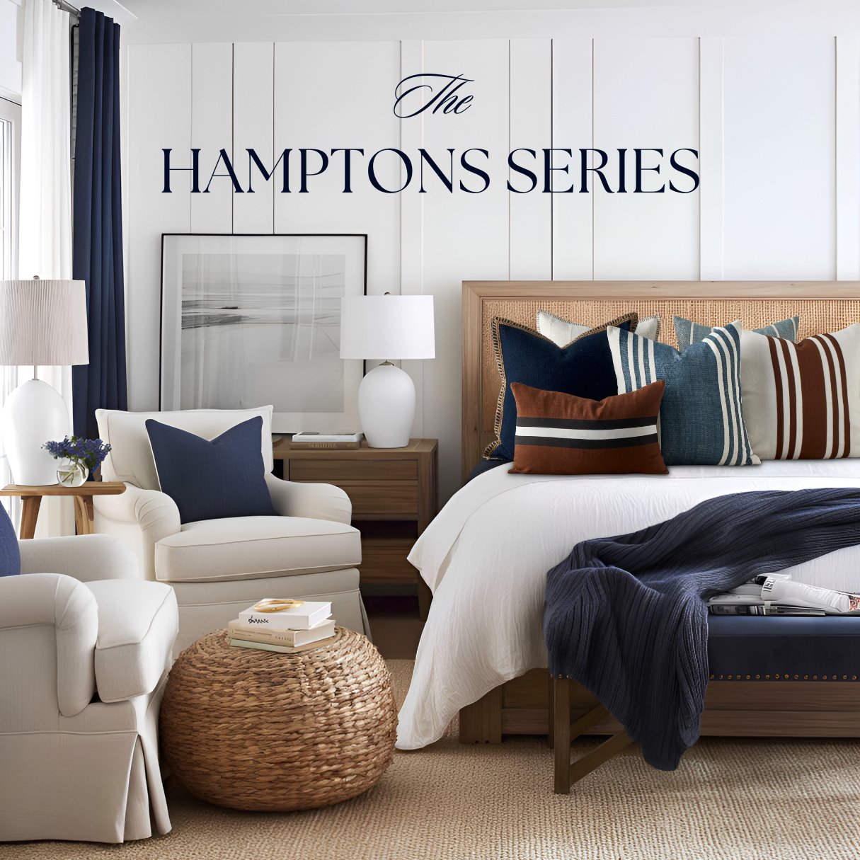 hamptons navy cushions paloma living