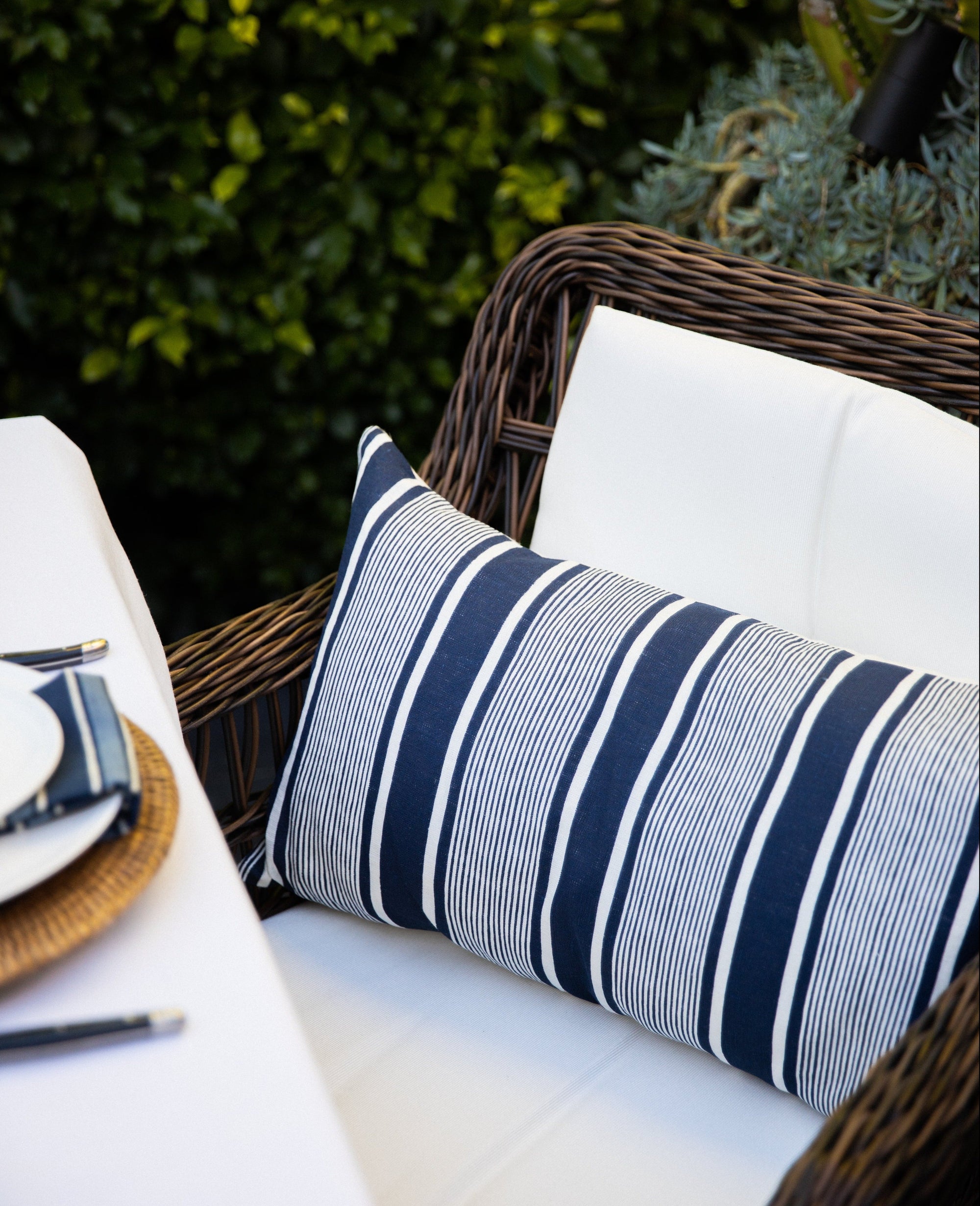 Linen Capri Stripes Navy